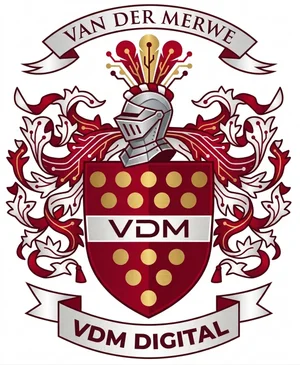 The VDM Digital crest on an off-white background.